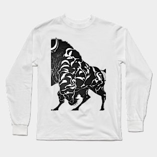 Bison Shadow Silhouette Anime Style Collection No. 111 Long Sleeve T-Shirt